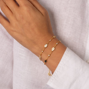 Colored Evil Eye & Hamsa Charm Bracelet - Adina Eden's Jewels