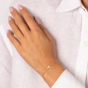 Mini Pave Chai Charm Bracelet - Adina Eden's Jewels