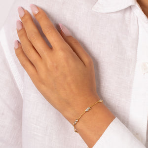 Multi Double CZ Bezel Charm Bracelet - Adina Eden's Jewels