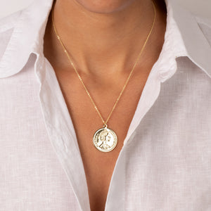 Large Vintage Coin Pendant Necklace - Adina Eden's Jewels