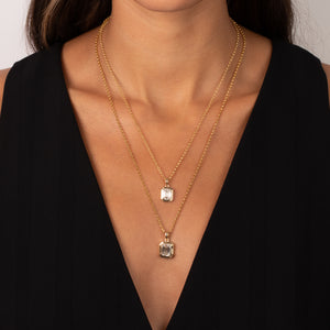 Lab Grown Diamond Emerald Bezel Pendant 14K - Adina Eden's Jewels