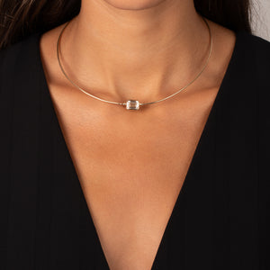 Lab Grown Diamond Emerald Embedded Chain Necklace 14K - Adina Eden's Jewels