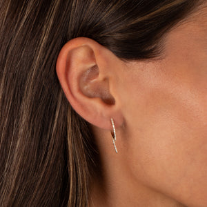 Diamond Curved Claw Huggie Earring 14K - Adina Eden's Jewels