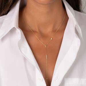 Multi CZ Station Lariat Necklace - Adina Eden's Jewels