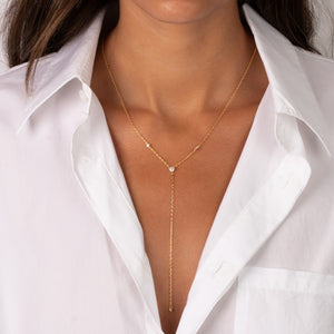 Cluster CZ Lariat Necklace - Adina Eden's Jewels