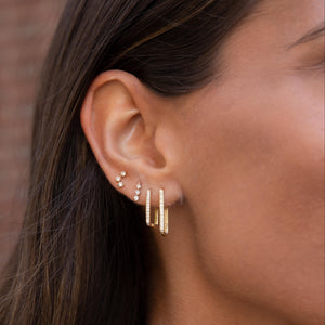 Diamond Pave U Shape Huggie Earring 14K - Adina Eden's Jewels