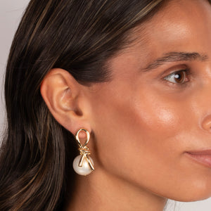 Bow Pearl Stud Earrings - Adina Eden's Jewels