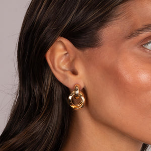 Solid Open Rounded Drop Stud Earring - Adina Eden's Jewels