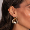 Solid Flattened Cutout Drop Stud Earring - Adina Eden's Jewels