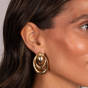 Sculpted Teardrop Stud Earrings - Adina Eden's Jewels