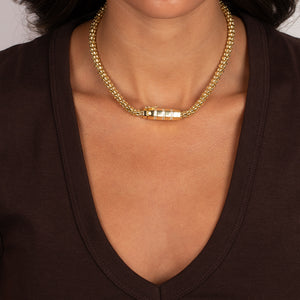 Beaded Cluster Rounded Clasp Pendant Necklace - Adina Eden's Jewels