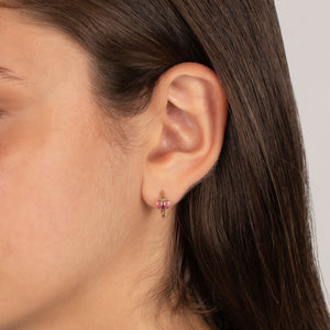 Kids Red Butterfly Huggie Earring 14K - Adina Eden's Jewels