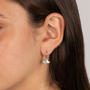 Kids Enamel Pastel Butterfly Huggie Earring 14K - Adina Eden's Jewels