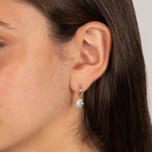 Kids Enamel Unicorn Huggie Earring 14K - Adina Eden's Jewels