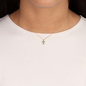 Kids Rainbow Cupcake Necklace 14K - Adina Eden's Jewels
