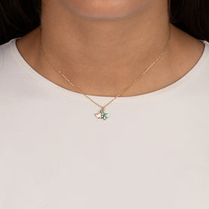 Kids Pastel Butterfly Necklace 14K - Adina Eden's Jewels