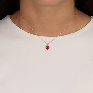 Kids Strawberry Necklace 14K - Adina Eden's Jewels
