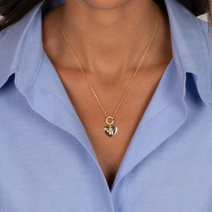 Jewish Charm Toggle Heart Necklace - Adina Eden's Jewels
