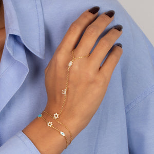 Turquoise Jewish Charms Bracelet - Adina Eden's Jewels