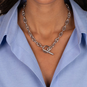 Chunky Anchor Link Toggle Necklace - Adina Eden's Jewels