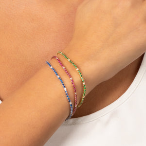 Colored CZ Accented Tennis Bracelet - Adina Eden's Jewels
