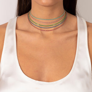 Colored CZ All Around Tennis Choker - Adina Eden's Jewels