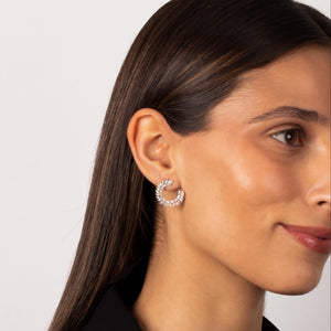 Fancy Scattered Marquise Loop On The Ear Stud Earring - Adina Eden's Jewels