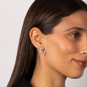 Fancy Scattered Baguette Loop On The Ear Stud Earring - Adina Eden's Jewels