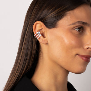CZ Multi Shape Triple Fancy Ear Cuff - Adina Eden's Jewels