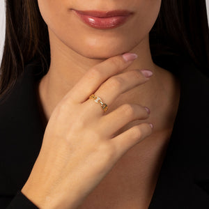 Solid/Pave Mariner Chain Eternity Ring - Adina Eden's Jewels