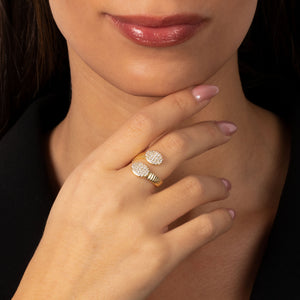 Pave Oval Wrap Snake Band Ring - Adina Eden's Jewels