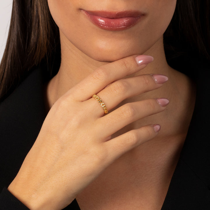 Solid Cuban Chain Eternity Ring - Adina Eden's Jewels