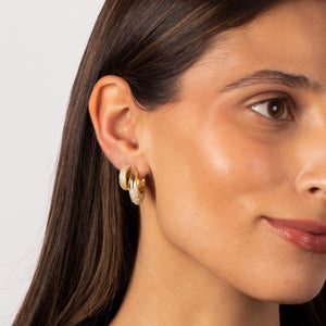 Pave CZ Graduated Huggie Earring - Adina Eden's Jewels