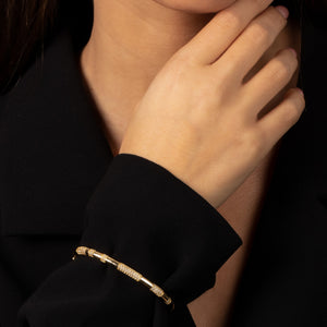 Pave Accented Bangle Bracelet - Adina Eden's Jewels