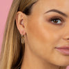  Solid Double U-Shape Drop Link Huggie Earring - Adina Eden's Jewels