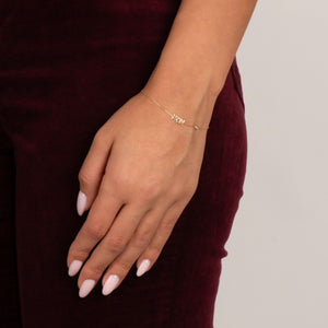 Diamond Side Bezel Ima Charm Bracelet 14K - Adina Eden's Jewels