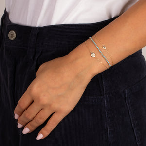 Diamond Cutout Evil Eye Bracelet 14K - Adina Eden's Jewels