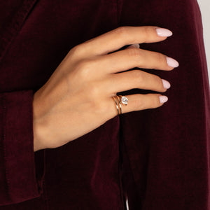 Lab Grown Diamond Oval Spiral Wrap Ring 14K - Adina Eden's Jewels