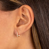  Diamond Pave Open Square Hoop Earring 14K - Adina Eden's Jewels