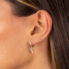  Diamond Bezel Dangling Huggie Earring 14K - Adina Eden's Jewels