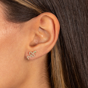  Diamond Pavé Snake Stud Earring 14K - Adina Eden's Jewels