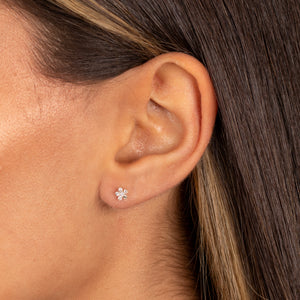  Diamond Flower Stud Earring 14K - Adina Eden's Jewels