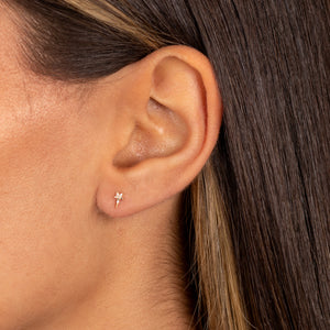  Diamond Pave Shooting Star Stud Earring 14K - Adina Eden's Jewels