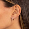  Diamond Pave Elongated Spike Huggie Earring 14K - Adina Eden's Jewels