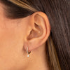  Dangling Diamond Bezel Huggie Earring 14K - Adina Eden's Jewels