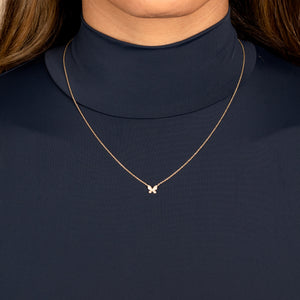  Diamond Butterfly Necklace 14K - Adina Eden's Jewels