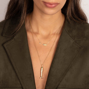 CZ Fish Charm Necklace - Adina Eden's Jewels