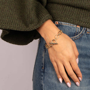 Knotted Oval Link Toggle Bracelet - Adina Eden's Jewels