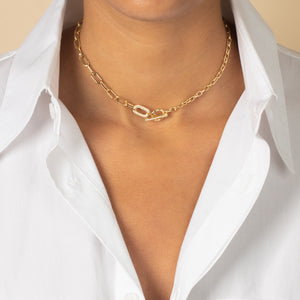  Pave Accented Toggle Multi Chain Necklace - Adina Eden's Jewels