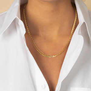  Two In One Dainty Double Chain Necklace - Adina Eden's Jewels